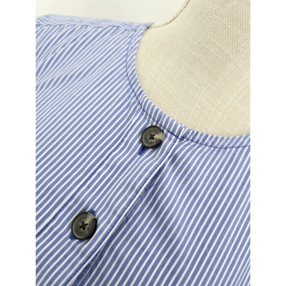 Everlane Cotton Tiered Striped Blue White Sleeveless Midi Maxi Dress S Small - Picture 10 of 13